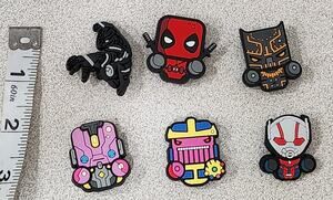 Marvel Super Hero's Shoe Charms for Crocs 6 Pc NWOTS Mixed Lot